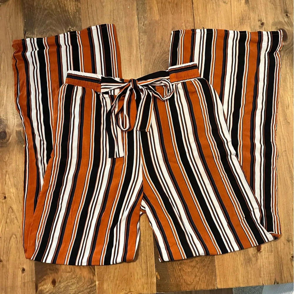 Ambiance Multicolor Striped Linen Pants - Picture 1 of 4